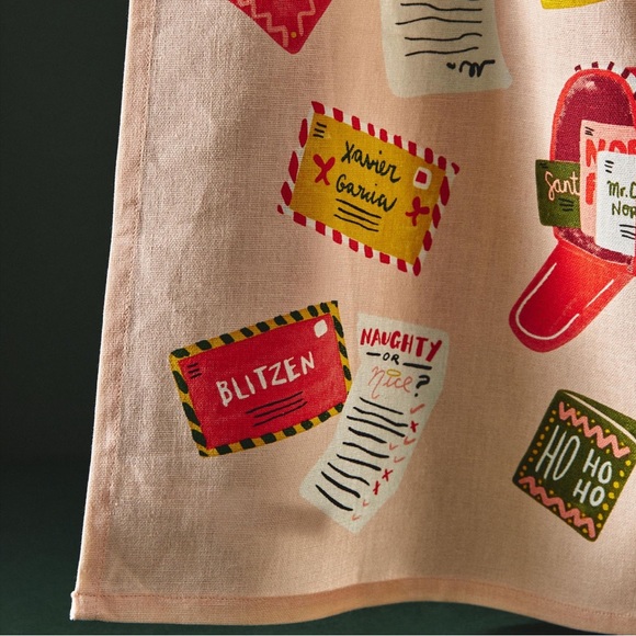 Anthropologie Letters to Santa Dish Towel Bundle - Set of Two Dish Towels - Picture 4 of 16